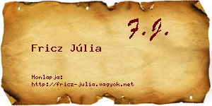 Fricz Júlia névjegykártya