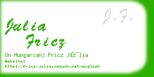 julia fricz business card